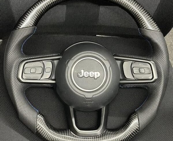 Jeep Wrangler JL 2018+Gladiator Carbon Fiber steering White Leather Carbon Grip