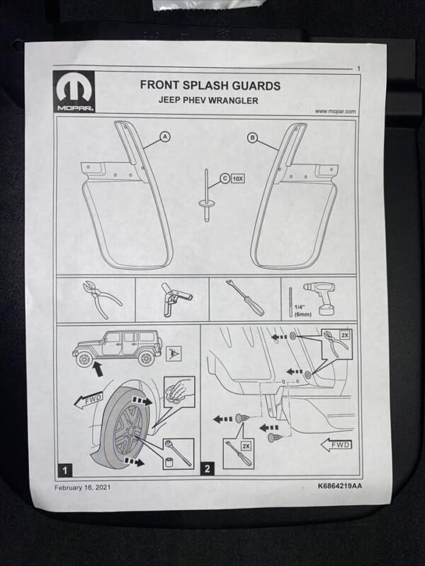 Genuine OEM Left Splash Guards & Mud Flaps for Jeep Wrangler - Image 6